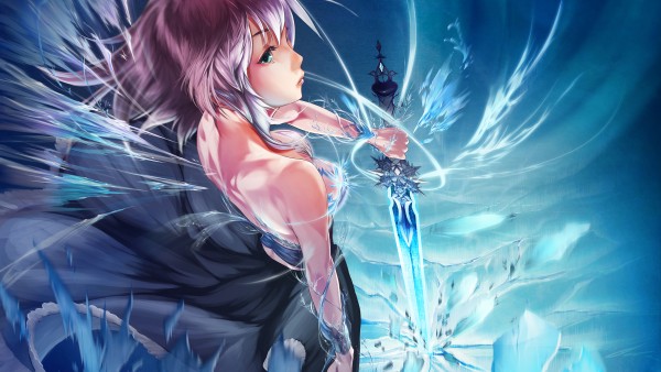 Ocean Angel Magic Aqua_eyes-original-purple_hair-short_hair-sword-takanori_yamada-weapon_1637410182
