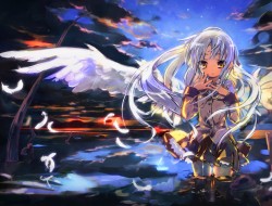 angel beats, clouds, feat…
